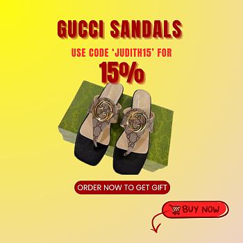 Kitlife Gucci Sandals Beige & Black 