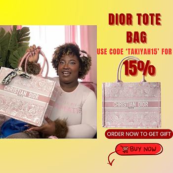 Kitlife Dior Medium Book Tote Pink Butterfly 36.5x28x14cm