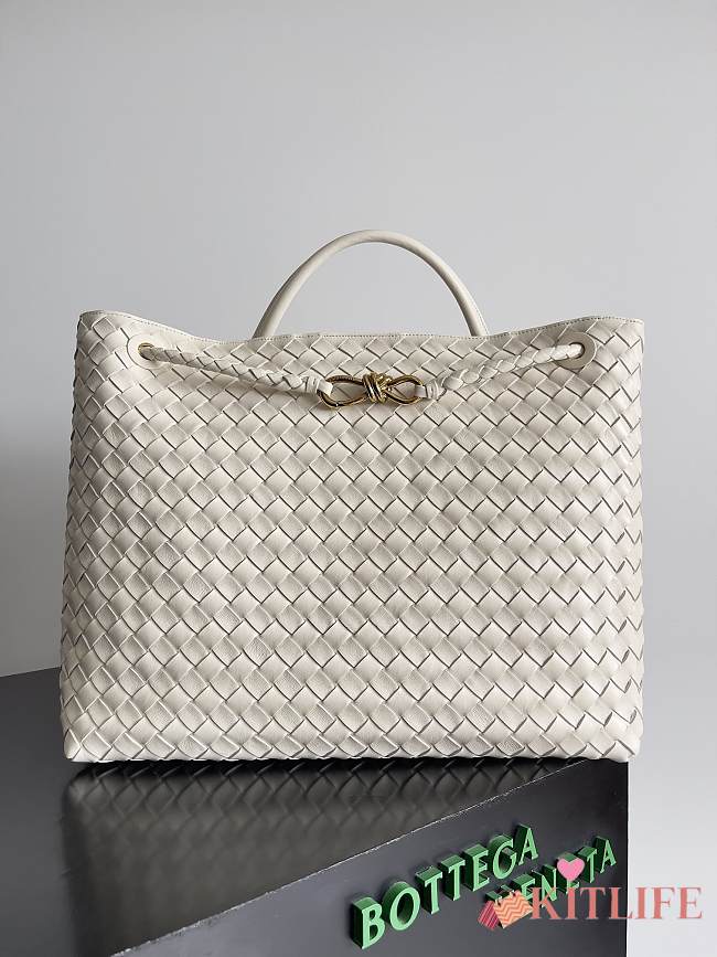 Kitlife Bottega Veneta Andiamo Tote Large Bag White - 45x22x34 cm - 1