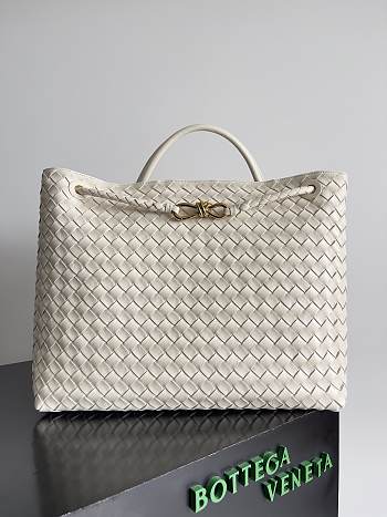 Kitlife Bottega Veneta Andiamo Tote Large Bag White - 45x22x34 cm