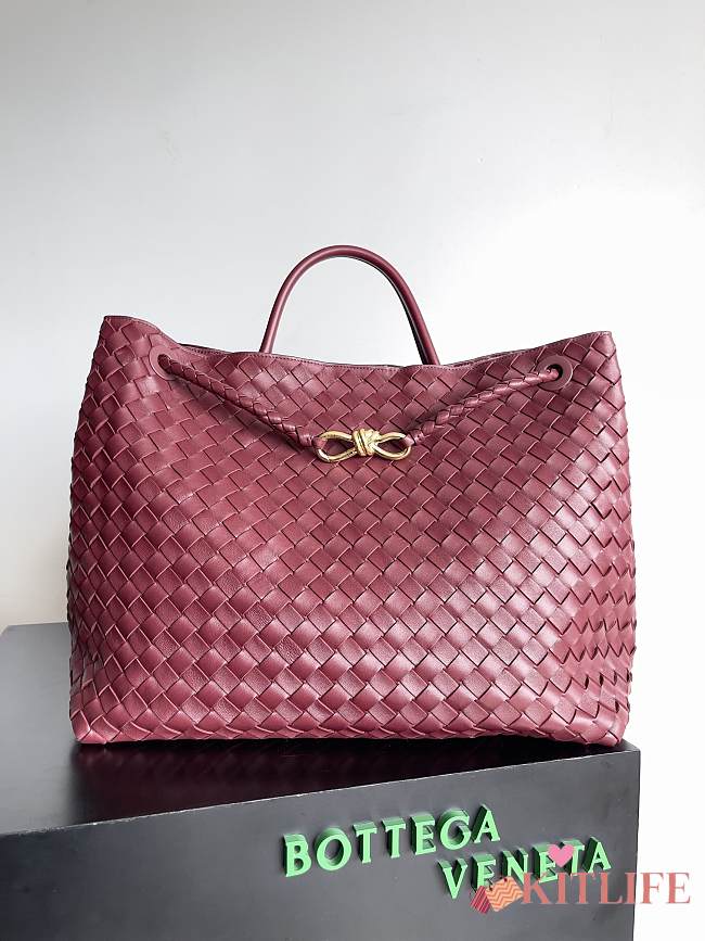 Kitlife Bottega Veneta Andiamo Tote Large Bag Burgundy - 45x22x34 cm - 1