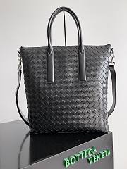 Kitlife Bottega Veneta Intrecciato Zipped North-South Tote Bag Black 815783 39x33.5x8.5cm - 1