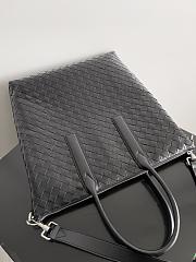 Kitlife Bottega Veneta Intrecciato Zipped North-South Tote Bag Black 815783 39x33.5x8.5cm - 4
