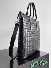 Kitlife Bottega Veneta Intrecciato Zipped North-South Tote Bag Black 815783 39x33.5x8.5cm - 2
