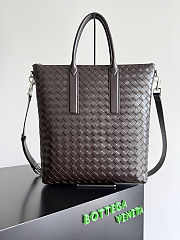 Kitlife Bottega Veneta Intrecciato Zipped North-South Tote Bag Dark Brown 815783 39x33.5x8.5cm - 1