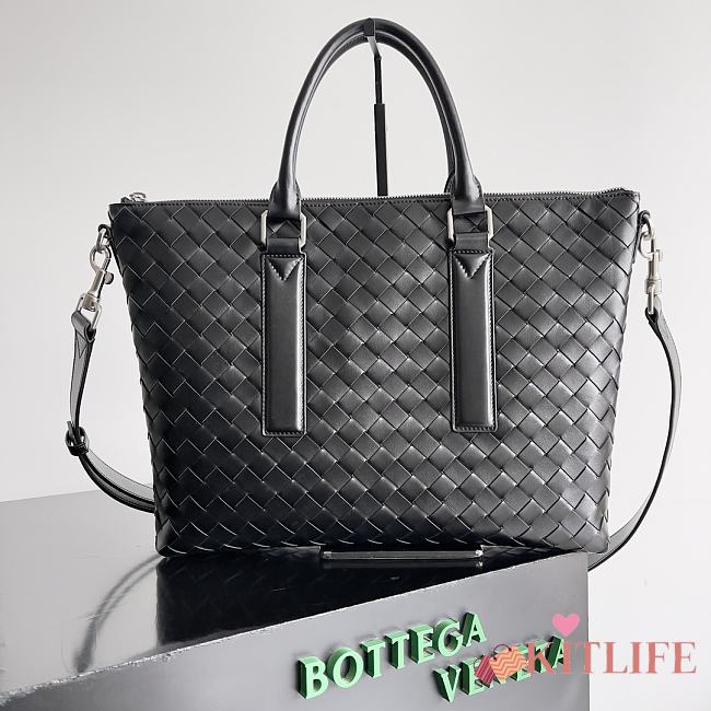 Kitlife Bottega Veneta Intrecciato Soft Briefcase Black 815784 35x29x7cm - 1