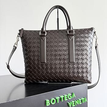 Kitlife Bottega Veneta Intrecciato Soft Briefcase Dark Brown 815784 35x29x7cm