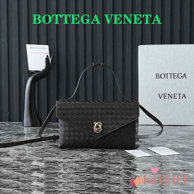 Kitlife Bottega Veneta Knot Lock Bag Dark Brown 817191 25x16x5.5cm - 1