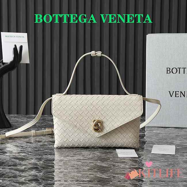 Kitlife Bottega Veneta Knot Lock Bag White 817191 25x16x5.5cm - 1