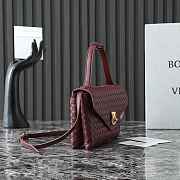 Kitlife Bottega Veneta Knot Lock Bag Burgundy 817191 25x16x5.5cm - 5