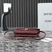 Kitlife Bottega Veneta Knot Lock Bag Burgundy 817191 25x16x5.5cm - 3