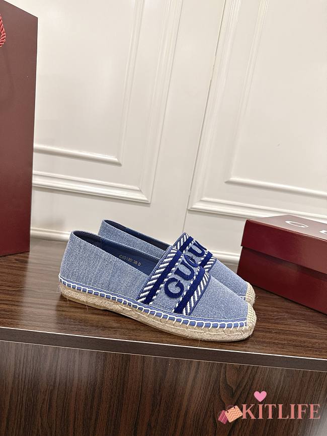 Kitlife Gucci Espadrille Shoes Light Blue Denim - 1