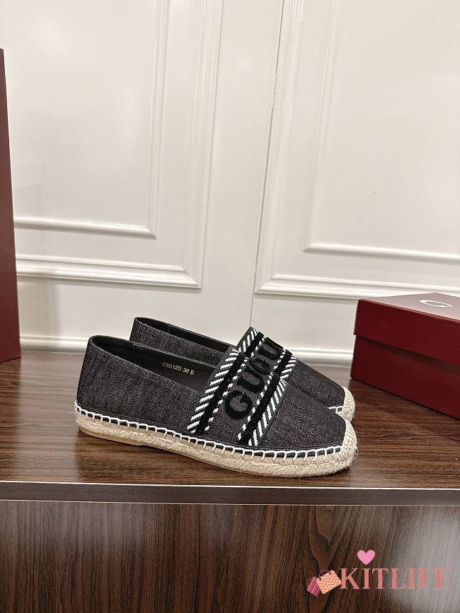 Kitlife Gucci Espadrille Shoes Black Denim - 1