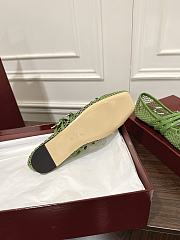 Kitlife Gucci Horsebit-detailed Green Leather-trimmed Mesh Ballet Flat Shoes - 2