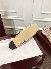 Kitlife Gucci Horsebit-detailed Beige Leather-trimmed Mesh Ballet Flat Shoes - 6