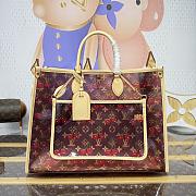 Kitlife Louis Vuitton x TM OnTheGo GM Bag Brown Transparent Monogram Cherry M14306 41x34x19cm - 1