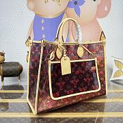 Kitlife Louis Vuitton x TM OnTheGo GM Bag Brown Transparent Monogram Cherry M14306 41x34x19cm - 5