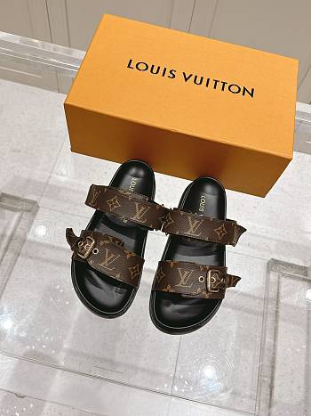 Kitlife Louis Vuitton Bom Dia Flat Comfort Mules Brown & Black
