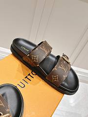 Kitlife Louis Vuitton Bom Dia Flat Comfort Mules Brown & Black - 5