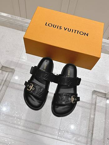 Kitlife Louis Vuitton Bom Dia Flat Comfort Mules Black