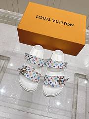 Kitlife Louis Vuitton Bom Dia Flat Comfort Mules White Multicolor - 1