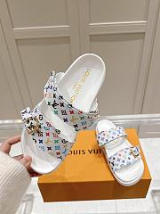 Kitlife Louis Vuitton Bom Dia Flat Comfort Mules White Multicolor - 5