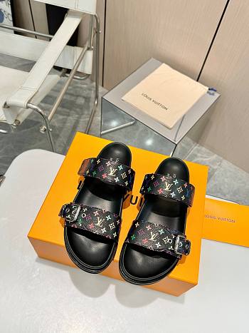 Kitlife Louis Vuitton Bom Dia Flat Comfort Mules Black Multicolor