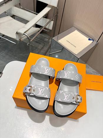 Kitlife Louis Vuitton Bom Dia Flat Comfort Mules Grey