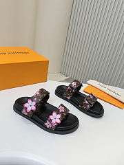 Kitlife Louis Vuitton Bom Dia Flat Comfort Mules Brown Flower - 5