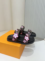 Kitlife Louis Vuitton Bom Dia Flat Comfort Mules Brown Flower - 4
