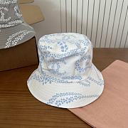 Kitlife Chanel Printed Denim Bucket Hat in White - 6