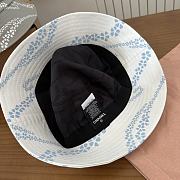 Kitlife Chanel Printed Denim Bucket Hat in White - 4