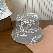 Kitlife Chanel Printed Denim Bucket Hat in Grey - 1