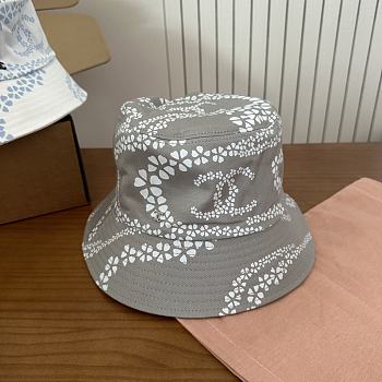 Kitlife Chanel Printed Denim Bucket Hat in Grey