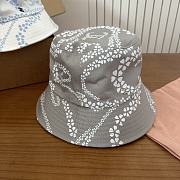 Kitlife Chanel Printed Denim Bucket Hat in Grey - 5