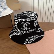Kitlife Chanel Printed Denim Bucket Hat in Black - 6