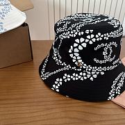 Kitlife Chanel Printed Denim Bucket Hat in Black - 4