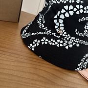 Kitlife Chanel Printed Denim Bucket Hat in Black - 2