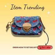 Kitlife Louis Vuitton x TM Sunset Bag With Cherry Blue Denim Monogram M13680 27x18x3cm - 1