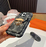 Kitlife Louis Vuitton Black Denim Lock Card Holder Phone Case - 6