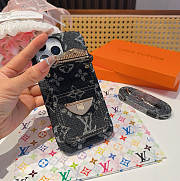Kitlife Louis Vuitton Black Denim Lock Card Holder Phone Case - 4