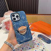 Kitlife Louis Vuitton Blue Denim Lock Card Holder Phone Case - 4