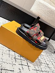 Kitlife Louis Vuitton Cherry Brown Monogram Pillow Flat Comfort Mule - 6