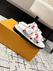 Kitlife Louis Vuitton Cherry White Monogram Pillow Flat Comfort Mule - 3
