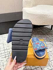 Kitlife Lousi Vuitton Pool Pillow Comfort Cherry Blue Denim Monogram Slippers - 6