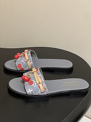 Kitlife Louis Vuitton X TM Lily Cherry Pendant Flat Mules Grey - 2