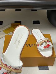 Kitlife Louis Vuitton X TM Lily Cherry Pendant Flat Mules White  - 3
