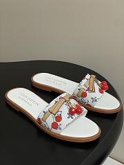 Kitlife Louis Vuitton X TM Lily Cherry Pendant Flat Mules White  - 5