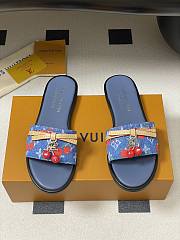 Kitlife Louis Vuitton X TM Lily Cherry Pendant Flat Mules Blue Denim - 1