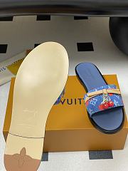 Kitlife Louis Vuitton X TM Lily Cherry Pendant Flat Mules Blue Denim - 4